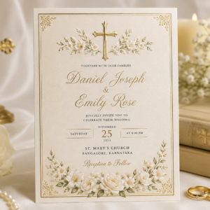 Classic Christian Wedding Card